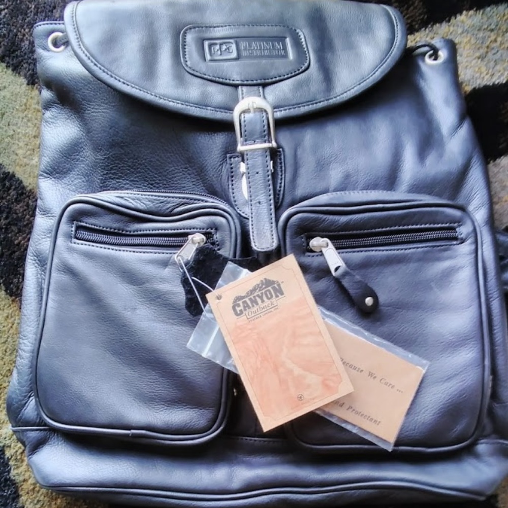 NEW WT Canyon Outback Leather Backpack